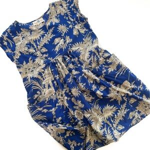 Mango Manor Indian Cotton Boho Hand Block Printed Trapeze Dress Womens Large